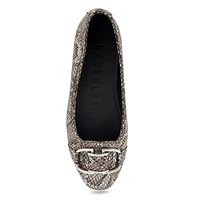 Bentley Snake-Print Ballet Flats