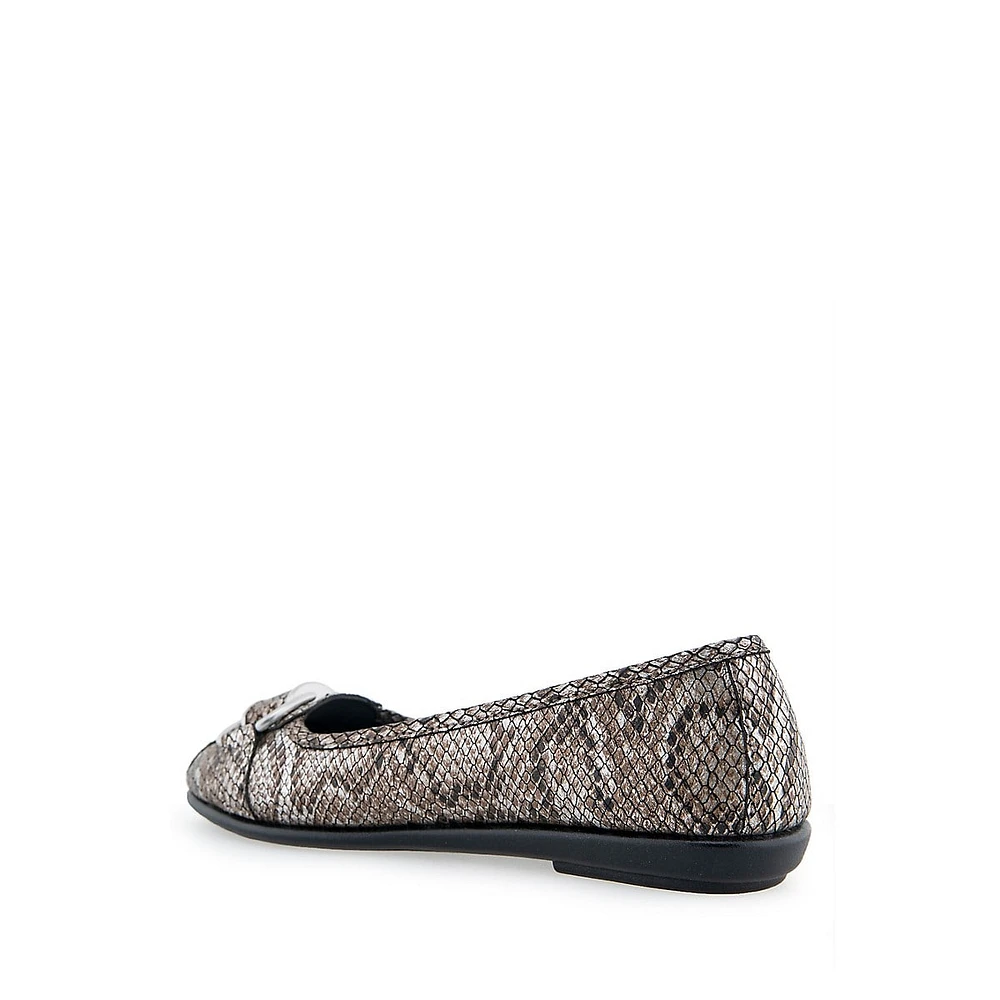 Bentley Snake-Print Ballet Flats