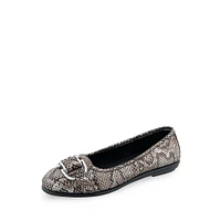 Bentley Snake-Print Ballet Flats