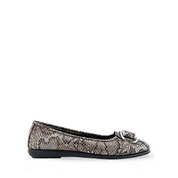 Bentley Snake-Print Ballet Flats