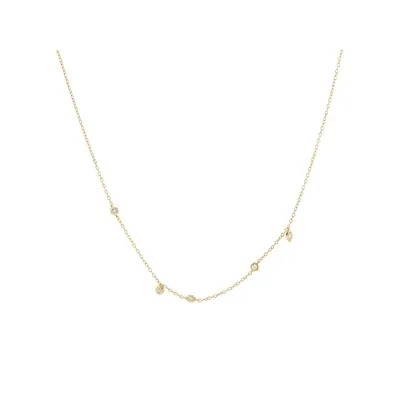 Station Necklace With 0.15 Carat Tw Of Diamonds In 10kt Yellow Gold