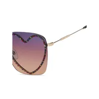 Crystal-Embellished 59MM Heart Square Sunglasses