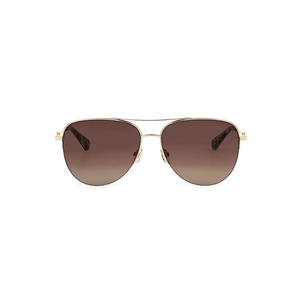 Lunettes de soleil aviateur Maisie, 60 mm