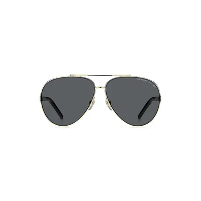 Solid 62MM Aviator Sunglasses