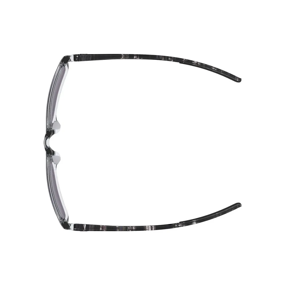 58MM Versatile Sun UA Hustle Crystal Mirror Rectangular Sunglasses