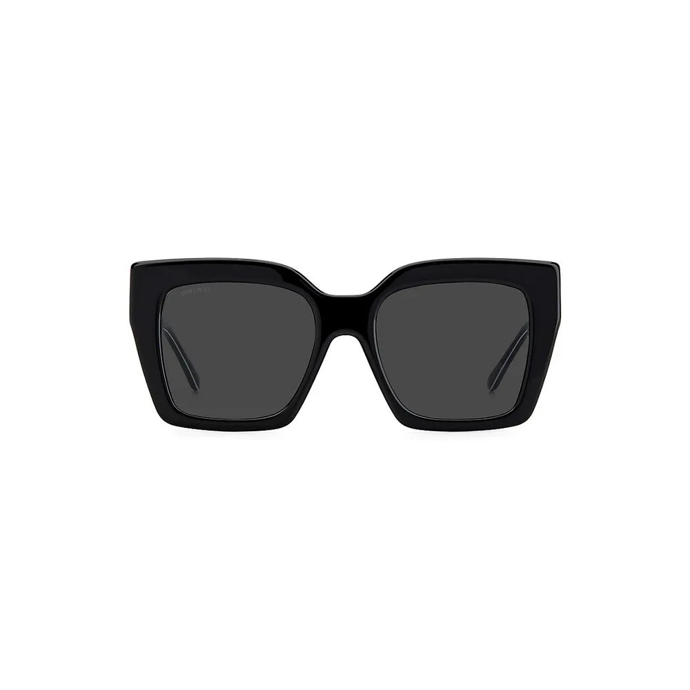 JC World Eleni 53MM Oversize Asymmetrical Rectangle-Frame Sunglasses