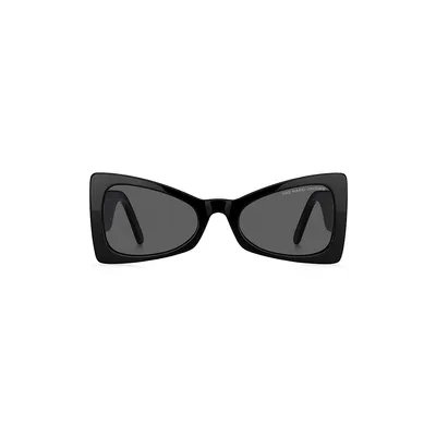 Solid 54MM Bow-Shaped Sunglasses