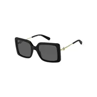 54MM Havana Square Sunglasses