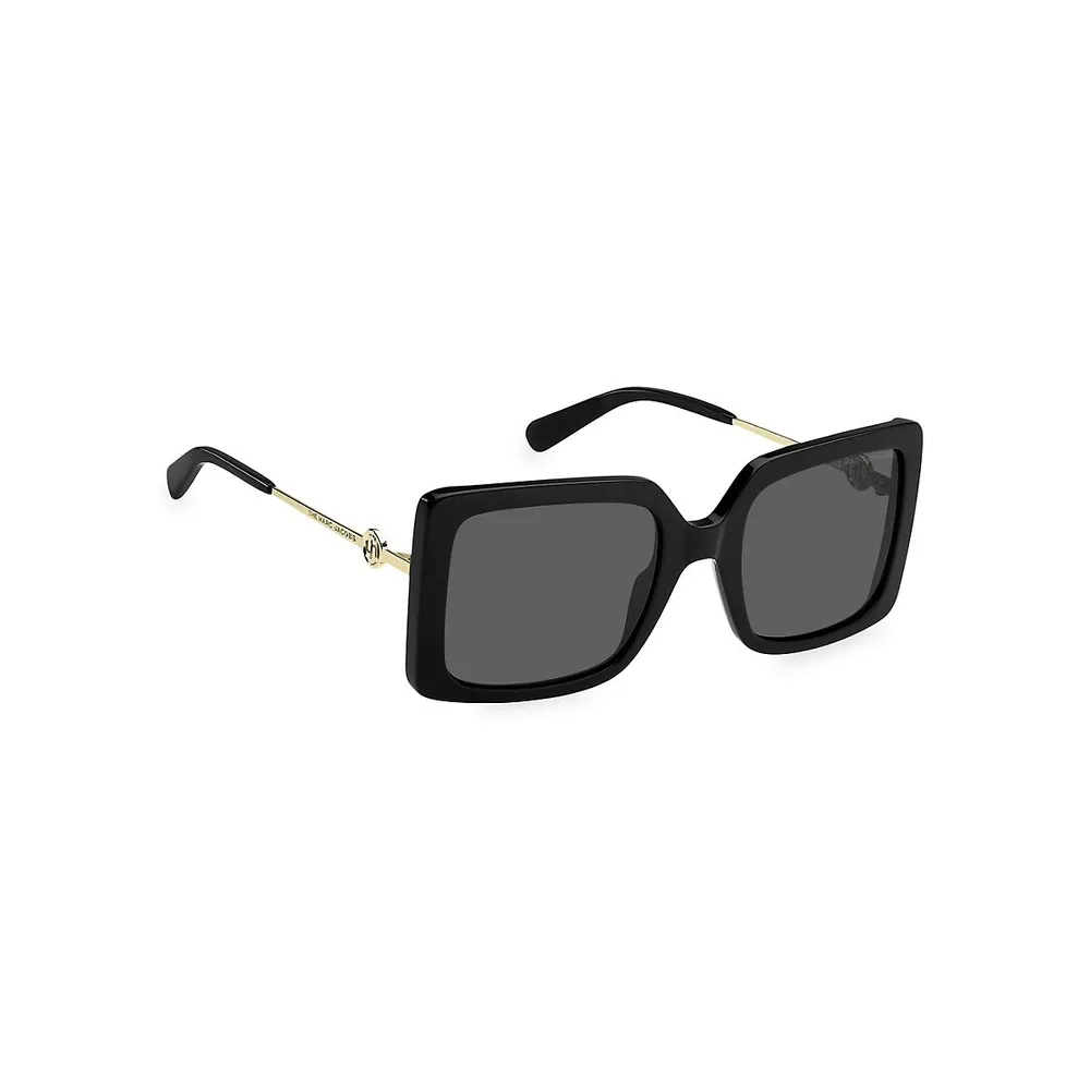 54MM Havana Square Sunglasses