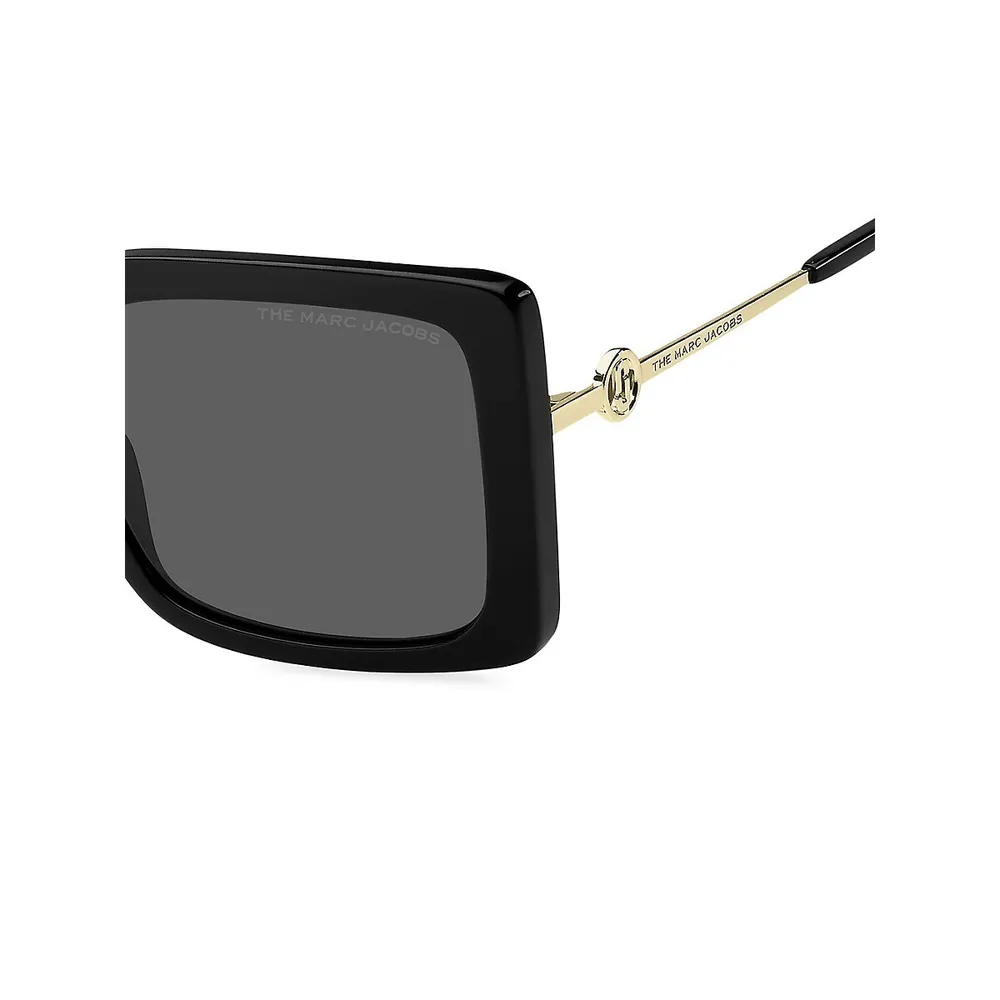 54MM Havana Square Sunglasses