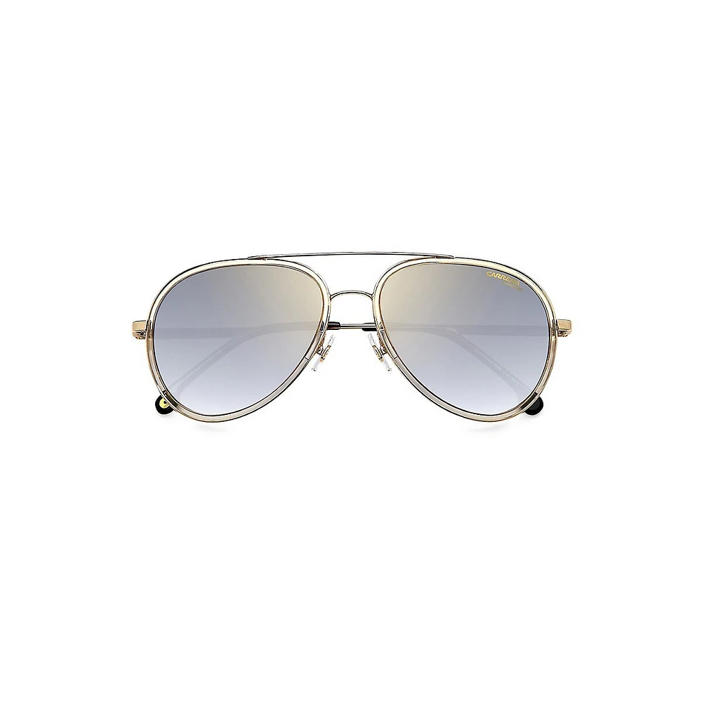 Sun Champagne 57MM Aviator Sunglasses
