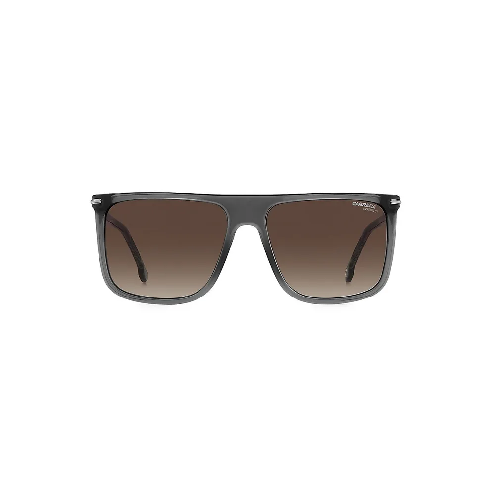 Havana 58MM Rectangular Sunglasses