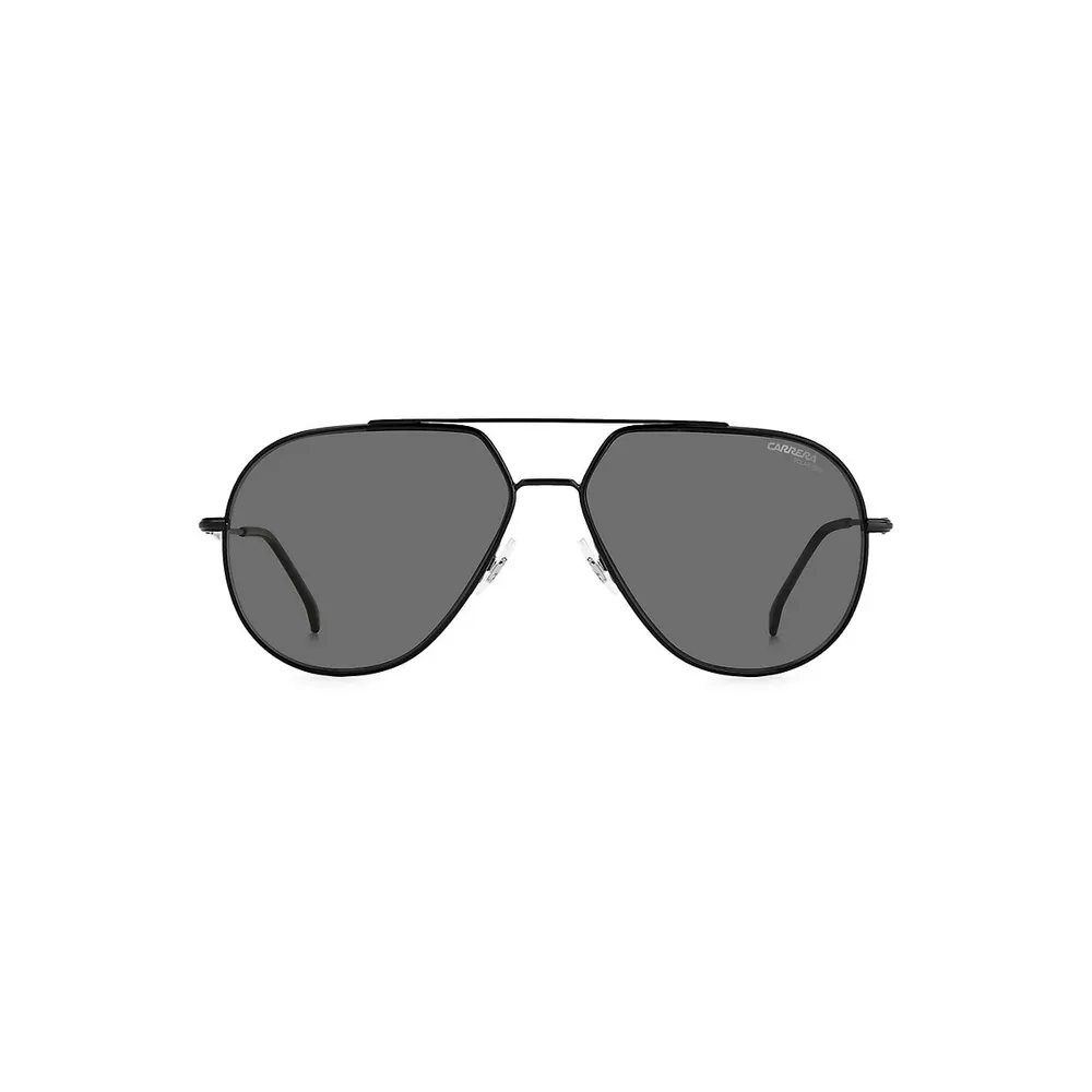 Matt Black 61MM Aviator Sunglasses