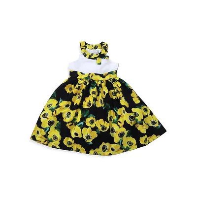 Little Girl's Marigold-Print Dress