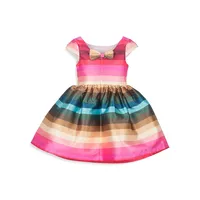 Little Girl's Woven Striped Party Dress