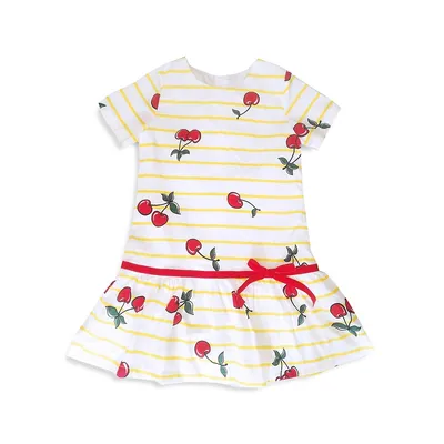 Little Girl's Cherry Drop-Waist Dress