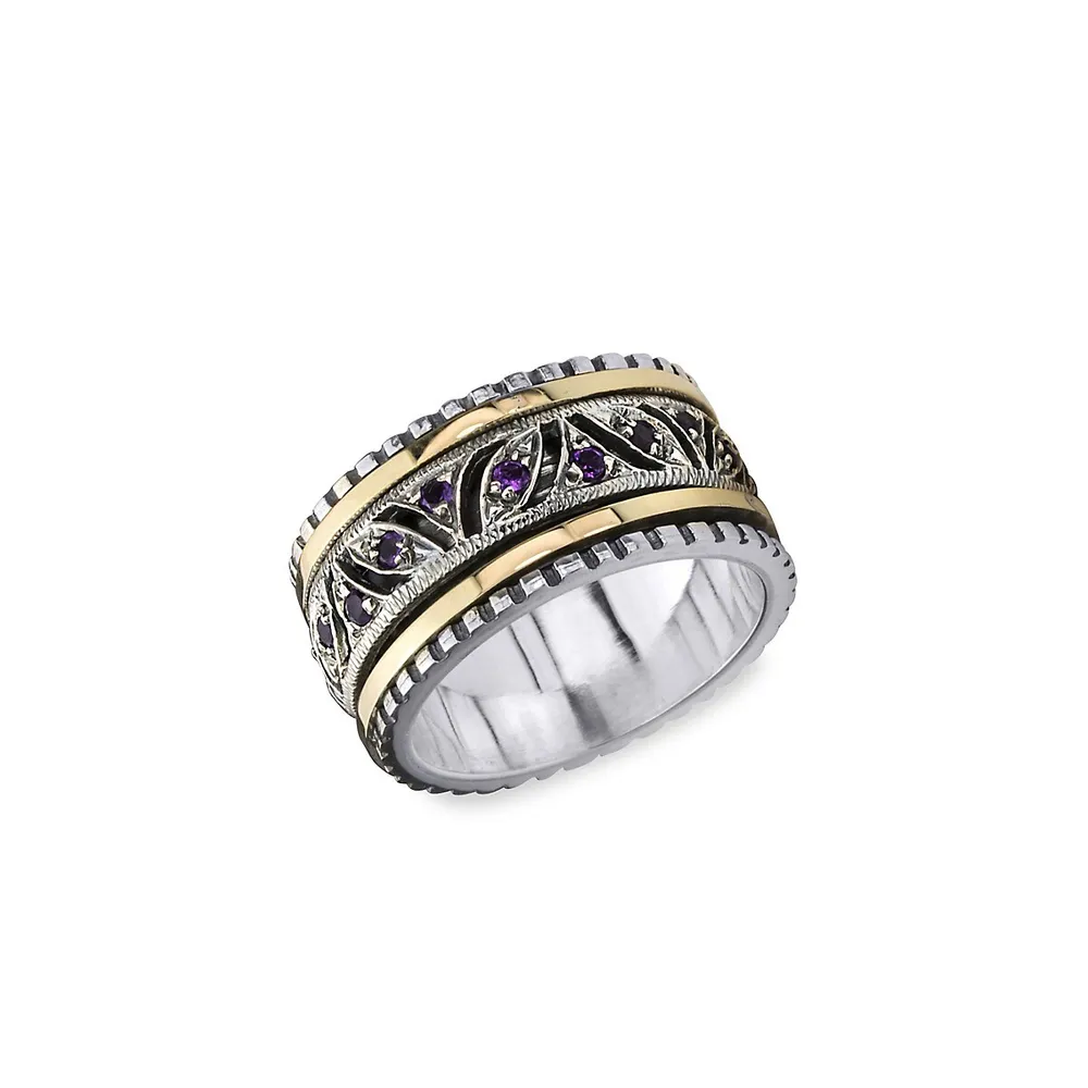 Eternal Jewel Always 10K Yellow Gold, 925 Sterling Silver & Purple Amethyst Ring