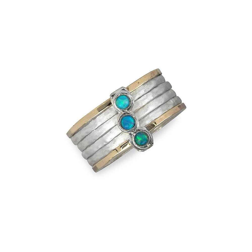 Bague de soirée Azure en or jaune 9 ct et argent sterling 925 Free Floating