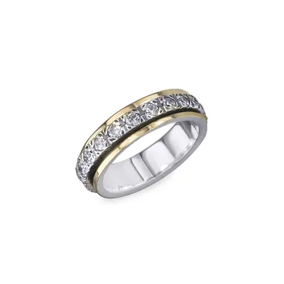 Eternal Jewel Beloved 10K Yellow Gold & 925 Sterling Silver Meditation Ring