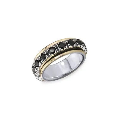 Eternal Jewel 925 Sterling Silver, 10K Yellow Gold & Cubic Zirconia Boundless Band Ring