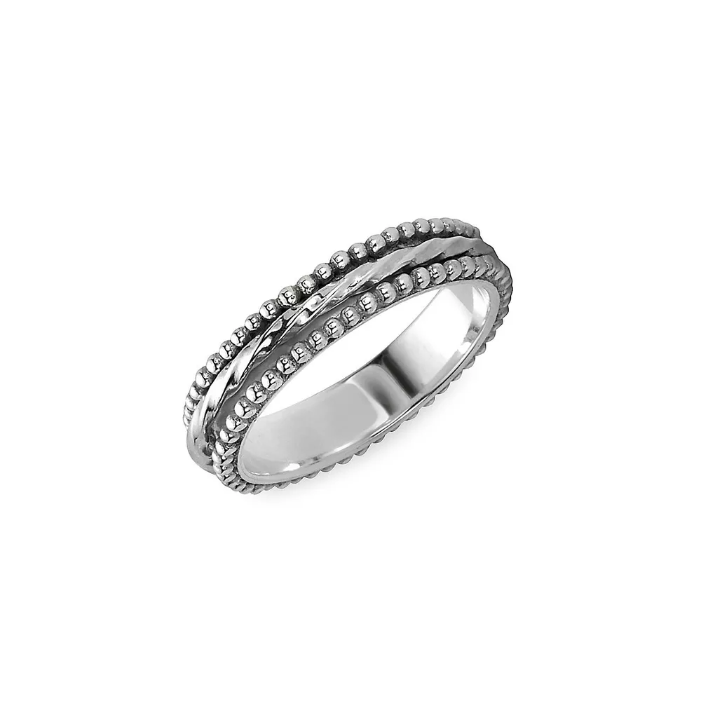 Stackable Spiritual Chakra 925 Sterling Silver Band Ring