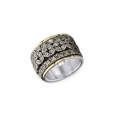 Eternal Jewel Destiny 10K Yellow Gold & 925 Sterling Silver Meditation Ring