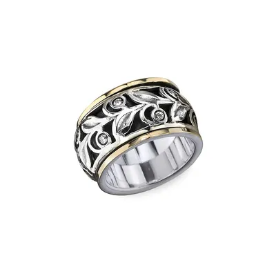 Eternal Jewel 10K Yellow Gold & 925 Sterling Silver Forever Ring