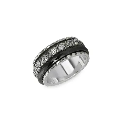 Eternal Jewel Radiance 925 Sterling Silver & Ceramic Band Ring