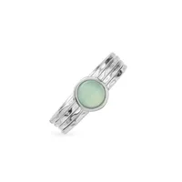 Free Floating Still Sterling Silver & Blue Chalcedony Ring
