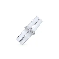 Free Floating Serendipity Sterling Silver & Cubic Zirconia Ring