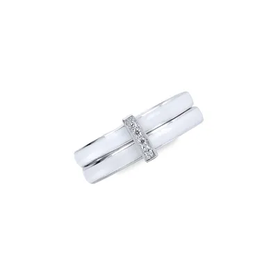 Free Floating Serendipity Sterling Silver & Cubic Zirconia Ring