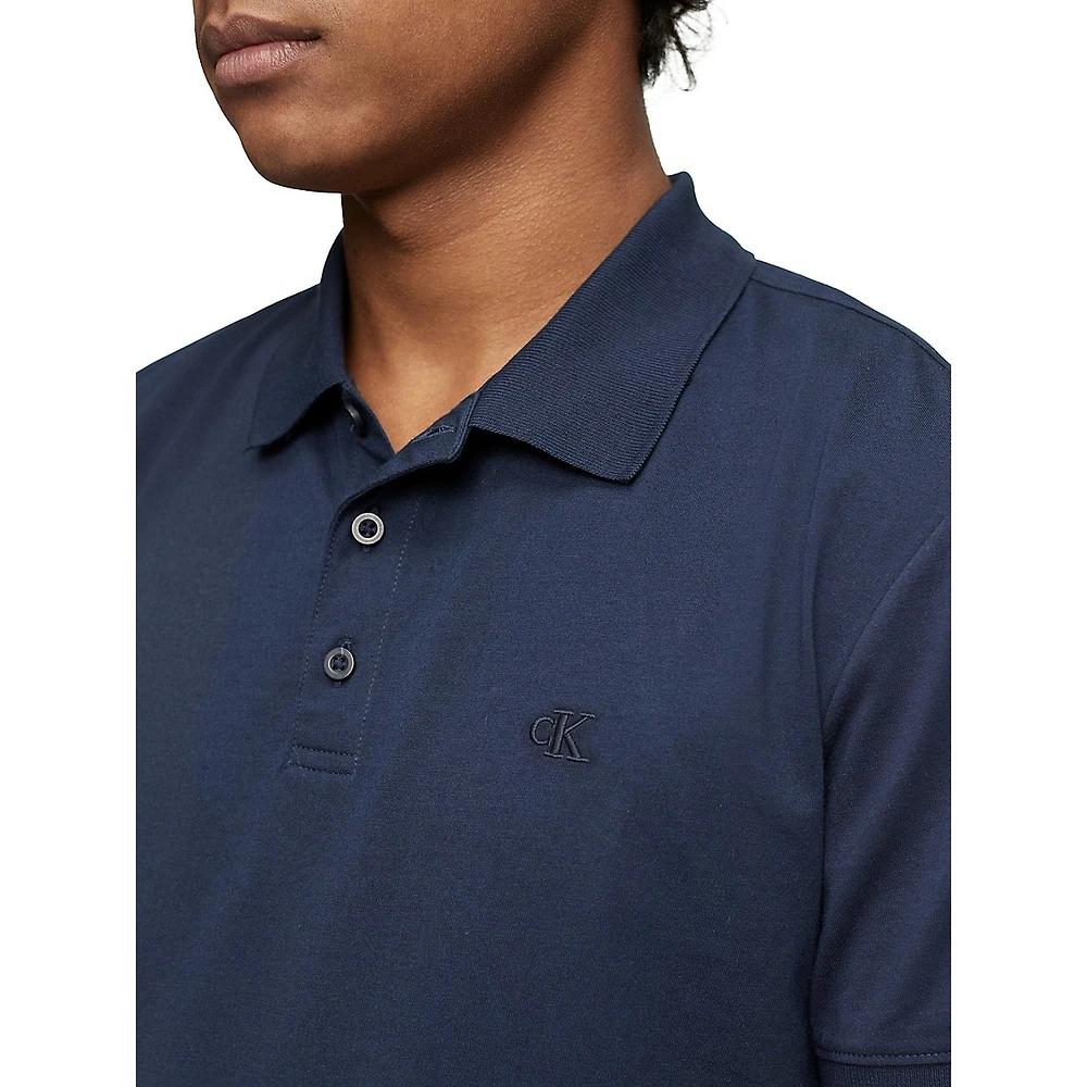 Polo lisse avec logo monogramme