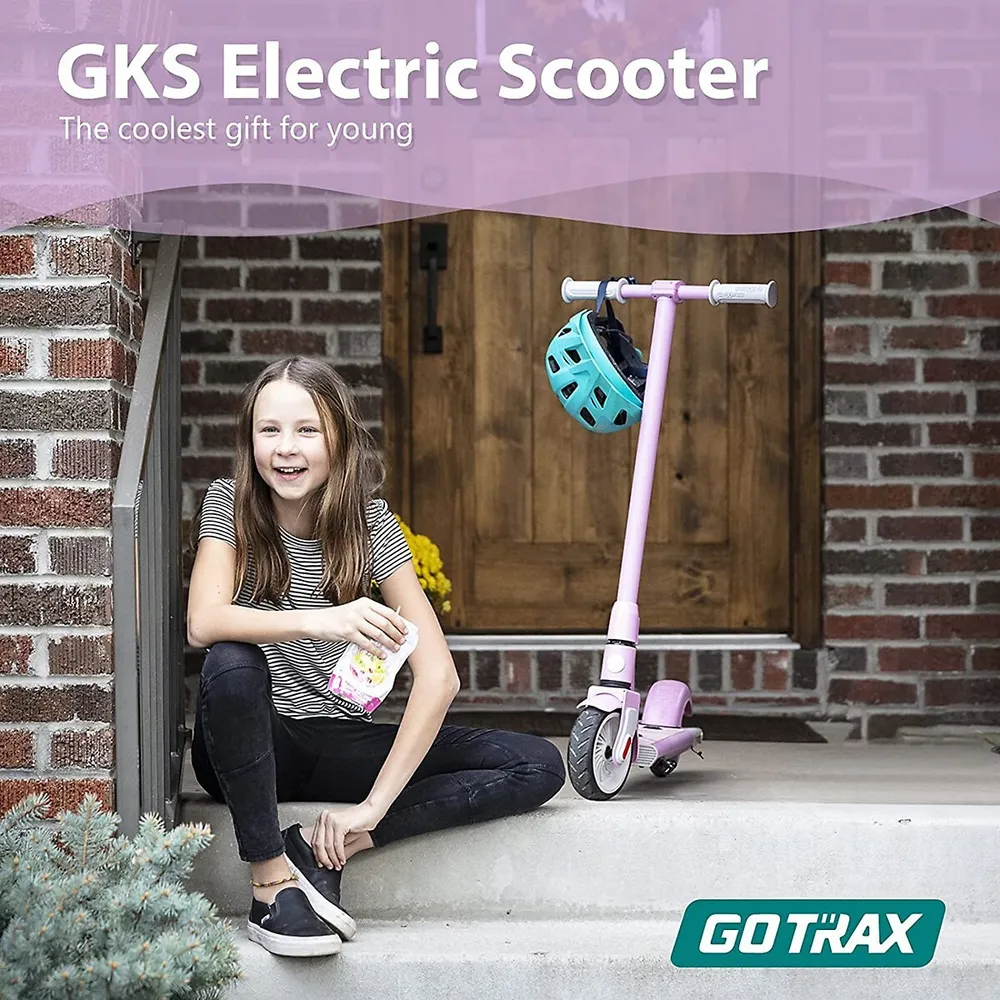 Gks Electric Scooter For Kid Ages 6-12, Max 6.4km & 12km/h By 150w Motor, 6" Solid Rubber Wheel, lightweight Aluminum Frame Electric Kick Scooter For Kid