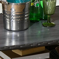 Outdoor Coffee Table W/ Storage Shelf, Wicker Side Table