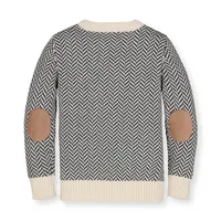 Boys Crewneck Pullover Sweater With Elbow Patches