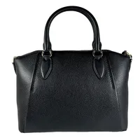 Sienna Medium Satchel Black Pebbled Leather Bag