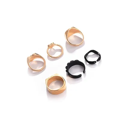 Pack Of 6 Gold Plated Designer Ring
