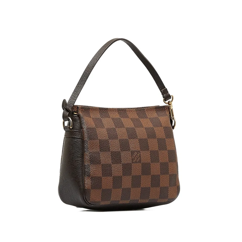 Brown Louis Vuitton Damier Ebene Brooklyn Flat Pochette Crossbody Bag