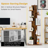 Open Concept Bookcase Plant Display Shelf Rack Storage Holder Wood Brown