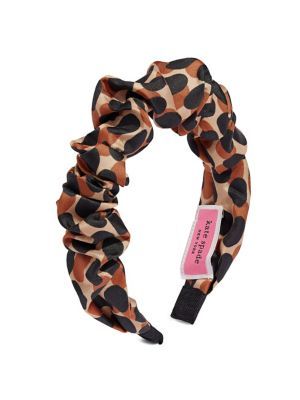Dotty Leopard Ruched Silk Headband