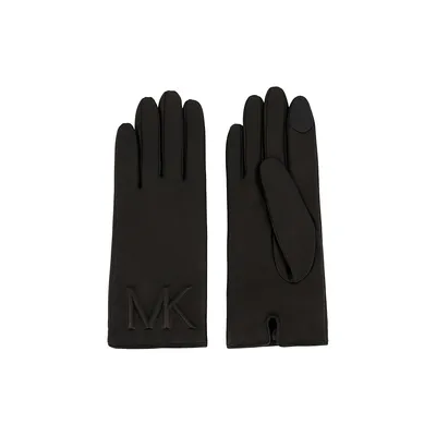 Women's Tech Touch Debossed Leather Gloves