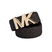 Logo Reversible Leather Waist Belt