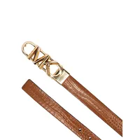 MK Monogram Reversible Croc-Embossed Leather Belt