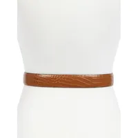 MK Monogram Reversible Croc-Embossed Leather Belt