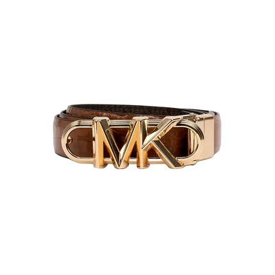 MK Monogram Reversible Croc-Embossed Leather Belt