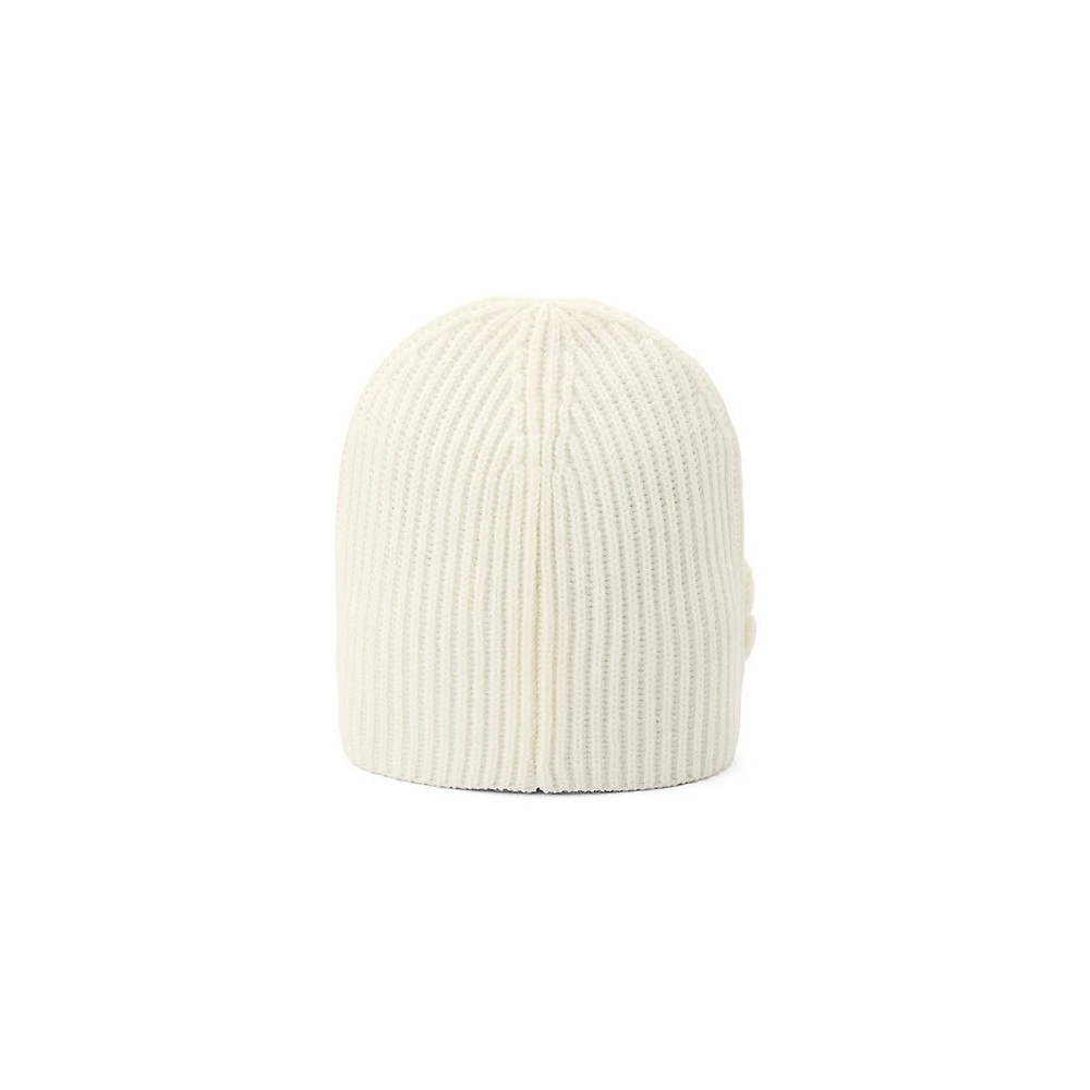 Tuque en tricot avec applique Pop Flower