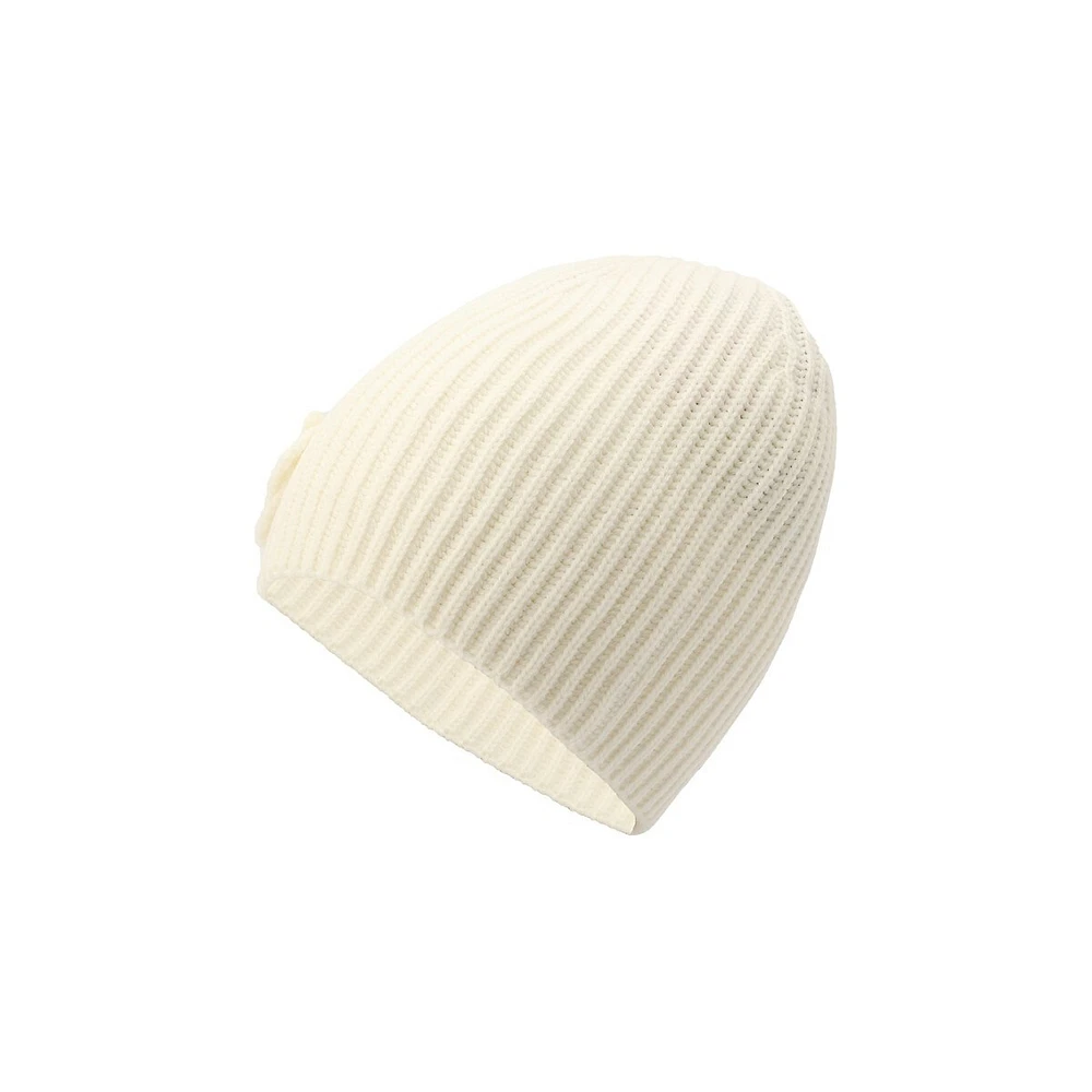 Tuque en tricot avec applique Pop Flower