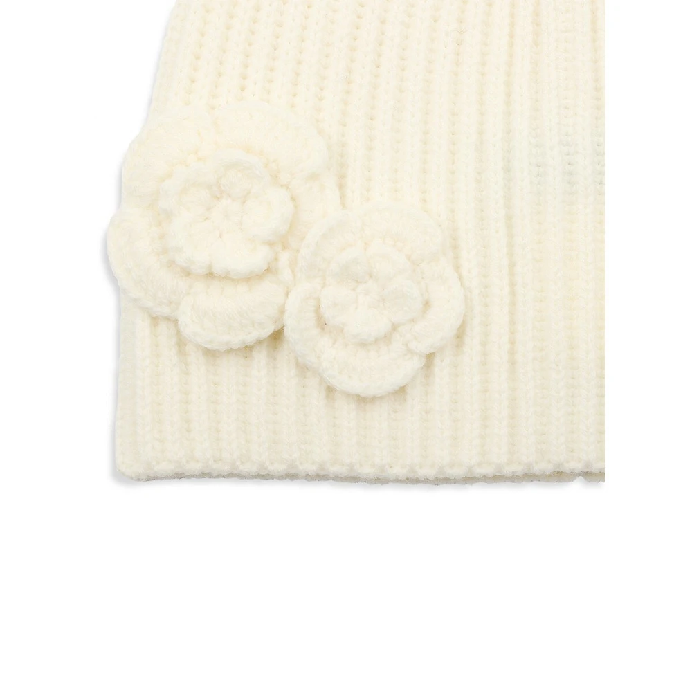 Tuque en tricot avec applique Pop Flower