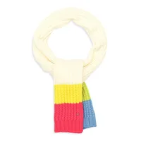 Marble Colourblock Cable-Knit Scarf