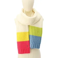 Marble Colourblock Cable-Knit Scarf